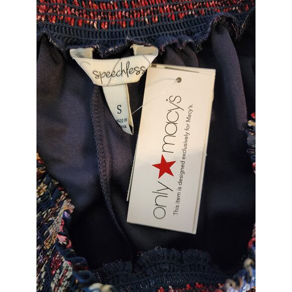 SPEECHLESS Floral Boho Cap Sleeve Runched Collar Blouse Size Small- NWT - Picture 5 of 6